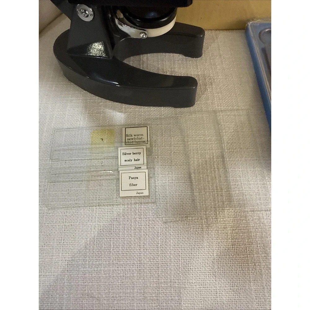 Vintage Monolux No. 6030‎ Microscope Kit 100x–750x Japan Wood Case READ